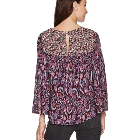 Lucky Brand Smocked Boho Flare Sleeve Shirt - Picture 7 of 9
